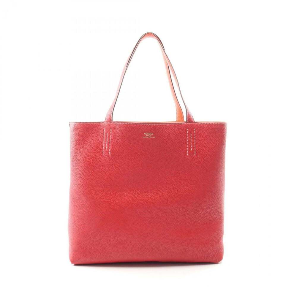 Hermes Double Sens 45 Rouge Casaque Reversible Tote Bag Handbag, Taurillon Cl... - Picture 6 of 11